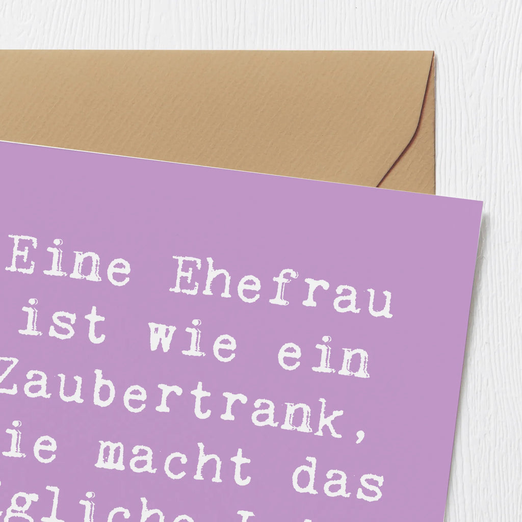 Deluxe Karte Spruch Magische Ehefrau Karte, Grußkarte, Klappkarte, Einladungskarte, Glückwunschkarte, Hochzeitskarte, Geburtstagskarte, Hochwertige Grußkarte, Hochwertige Klappkarte, Familie, Vatertag, Muttertag, Bruder, Schwester, Mama, Papa, Oma, Opa