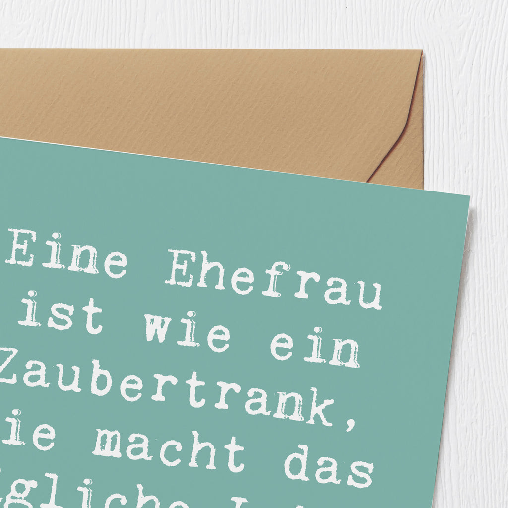 Deluxe Karte Spruch Magische Ehefrau Karte, Grußkarte, Klappkarte, Einladungskarte, Glückwunschkarte, Hochzeitskarte, Geburtstagskarte, Hochwertige Grußkarte, Hochwertige Klappkarte, Familie, Vatertag, Muttertag, Bruder, Schwester, Mama, Papa, Oma, Opa