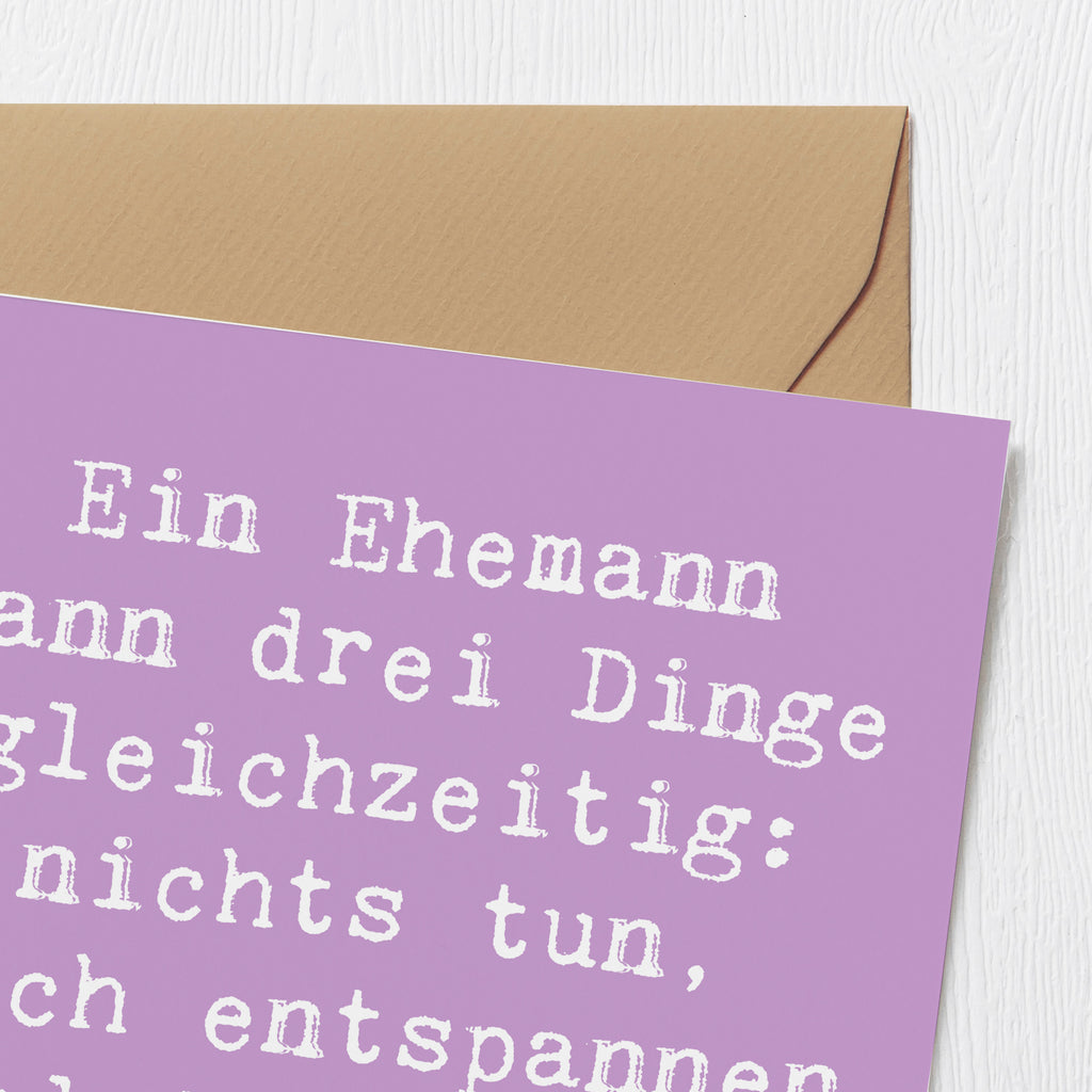 Deluxe Karte Spruch Ehemann Fähigkeiten Karte, Grußkarte, Klappkarte, Einladungskarte, Glückwunschkarte, Hochzeitskarte, Geburtstagskarte, Hochwertige Grußkarte, Hochwertige Klappkarte, Familie, Vatertag, Muttertag, Bruder, Schwester, Mama, Papa, Oma, Opa