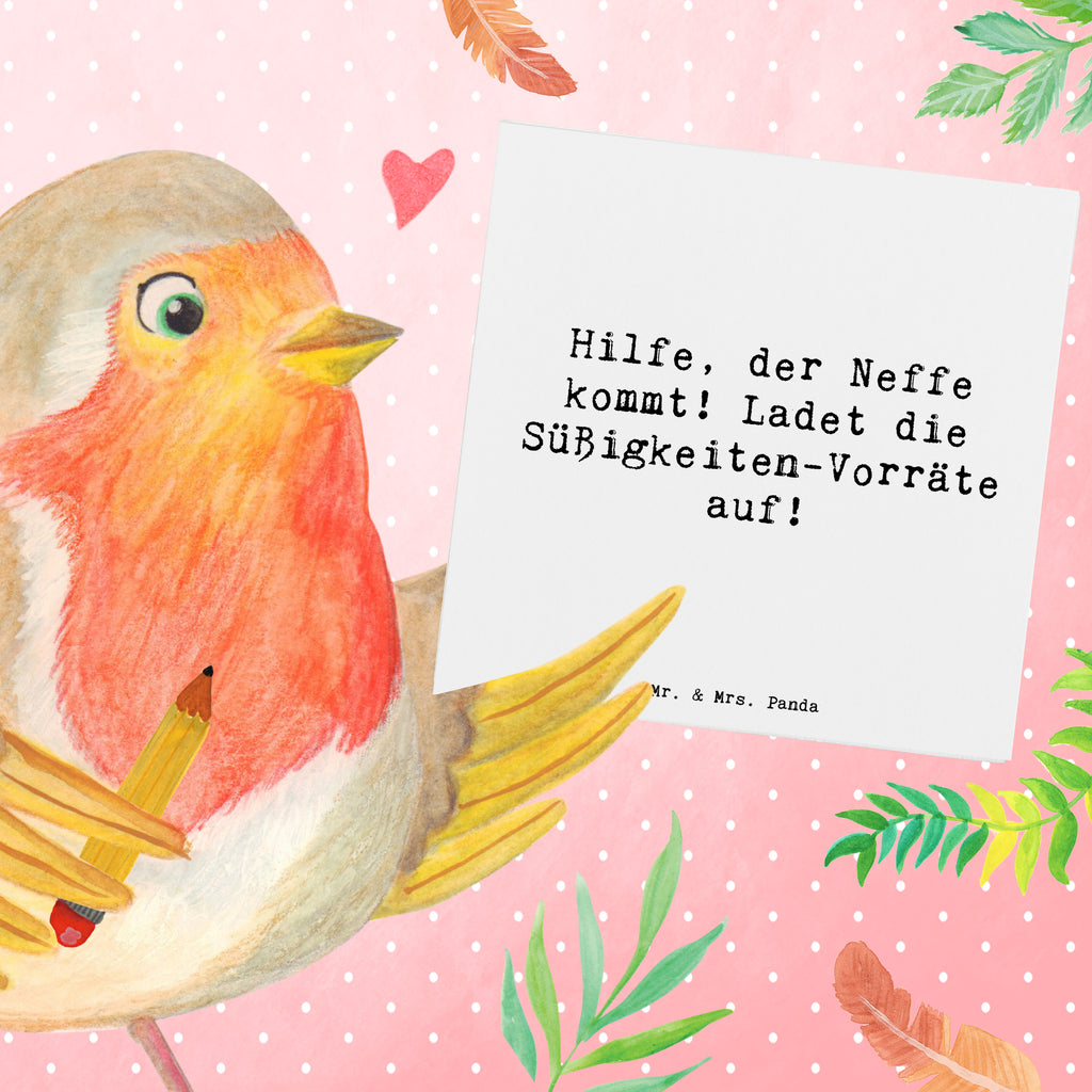 Deluxe Karte Spruch Neffe Besuch Karte, Grußkarte, Klappkarte, Einladungskarte, Glückwunschkarte, Hochzeitskarte, Geburtstagskarte, Hochwertige Grußkarte, Hochwertige Klappkarte, Familie, Vatertag, Muttertag, Bruder, Schwester, Mama, Papa, Oma, Opa