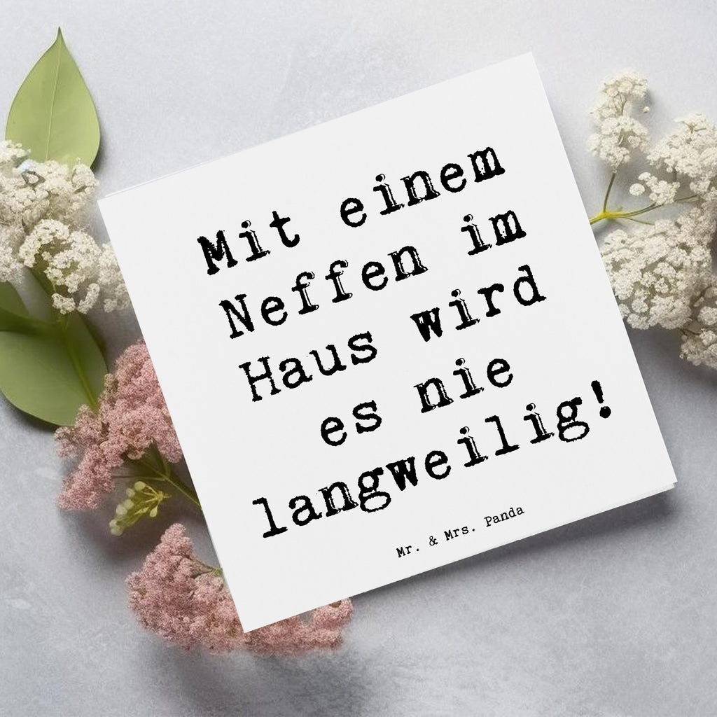 Deluxe Karte Spruch Neffe Spaß Karte, Grußkarte, Klappkarte, Einladungskarte, Glückwunschkarte, Hochzeitskarte, Geburtstagskarte, Hochwertige Grußkarte, Hochwertige Klappkarte, Familie, Vatertag, Muttertag, Bruder, Schwester, Mama, Papa, Oma, Opa