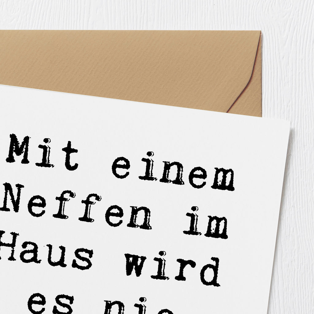 Deluxe Karte Spruch Neffe Spaß Karte, Grußkarte, Klappkarte, Einladungskarte, Glückwunschkarte, Hochzeitskarte, Geburtstagskarte, Hochwertige Grußkarte, Hochwertige Klappkarte, Familie, Vatertag, Muttertag, Bruder, Schwester, Mama, Papa, Oma, Opa