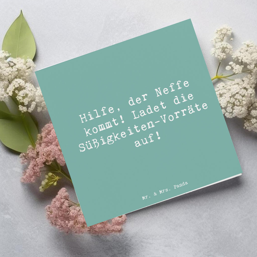 Deluxe Karte Spruch Neffe Besuch Karte, Grußkarte, Klappkarte, Einladungskarte, Glückwunschkarte, Hochzeitskarte, Geburtstagskarte, Hochwertige Grußkarte, Hochwertige Klappkarte, Familie, Vatertag, Muttertag, Bruder, Schwester, Mama, Papa, Oma, Opa