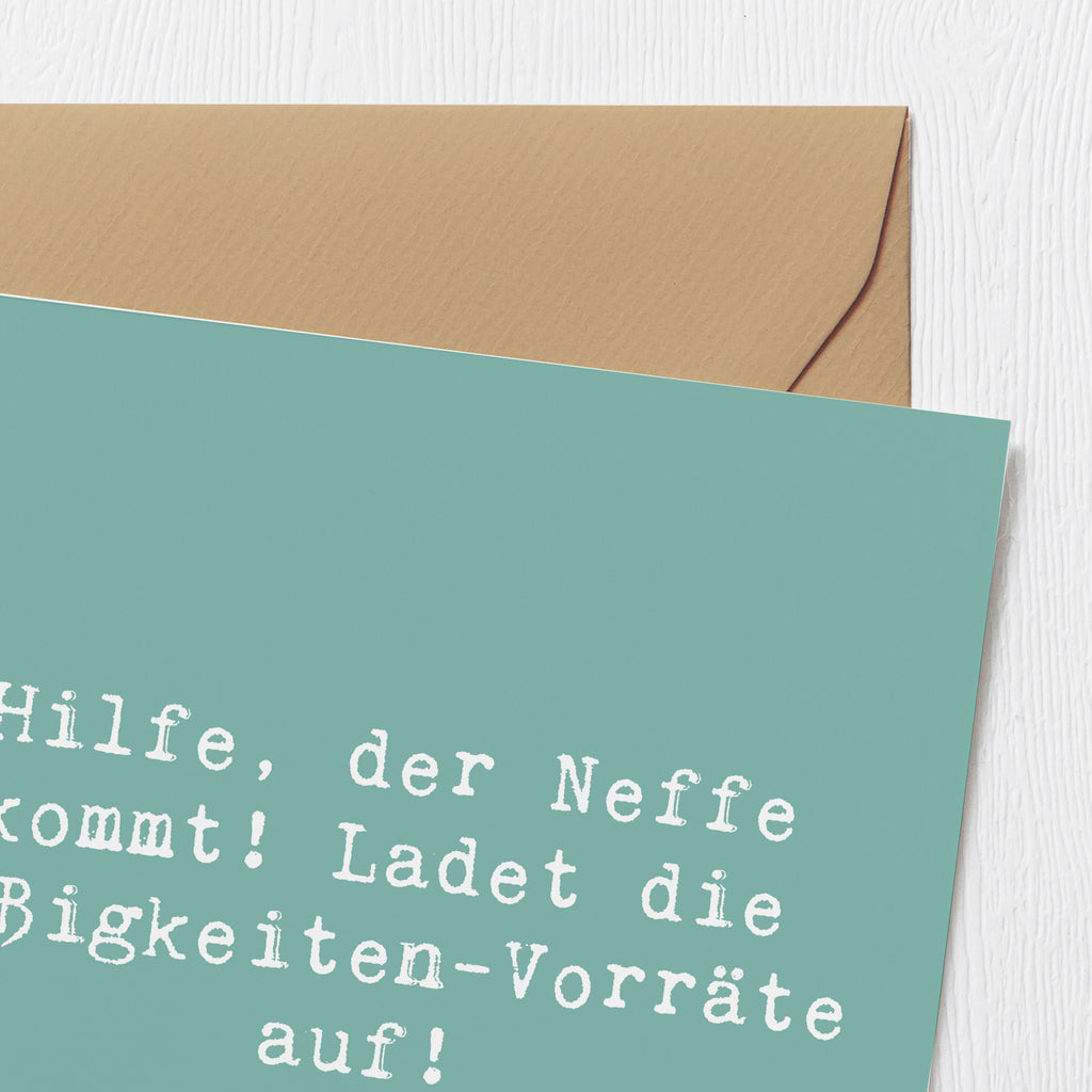 Deluxe Karte Spruch Neffe Besuch Karte, Grußkarte, Klappkarte, Einladungskarte, Glückwunschkarte, Hochzeitskarte, Geburtstagskarte, Hochwertige Grußkarte, Hochwertige Klappkarte, Familie, Vatertag, Muttertag, Bruder, Schwester, Mama, Papa, Oma, Opa