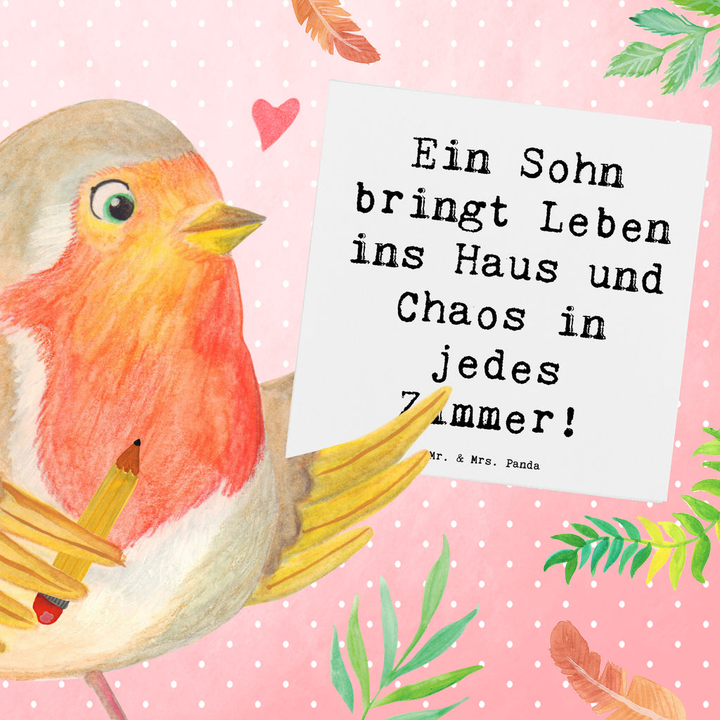 Deluxe Karte Spruch Lebhafter Sohn Karte, Grußkarte, Klappkarte, Einladungskarte, Glückwunschkarte, Hochzeitskarte, Geburtstagskarte, Hochwertige Grußkarte, Hochwertige Klappkarte, Familie, Vatertag, Muttertag, Bruder, Schwester, Mama, Papa, Oma, Opa