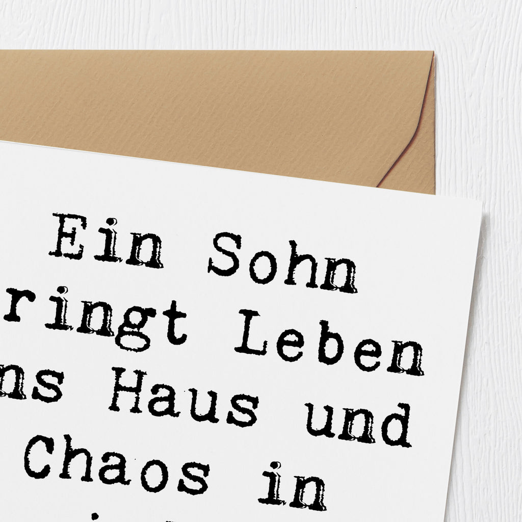 Deluxe Karte Spruch Lebhafter Sohn Karte, Grußkarte, Klappkarte, Einladungskarte, Glückwunschkarte, Hochzeitskarte, Geburtstagskarte, Hochwertige Grußkarte, Hochwertige Klappkarte, Familie, Vatertag, Muttertag, Bruder, Schwester, Mama, Papa, Oma, Opa