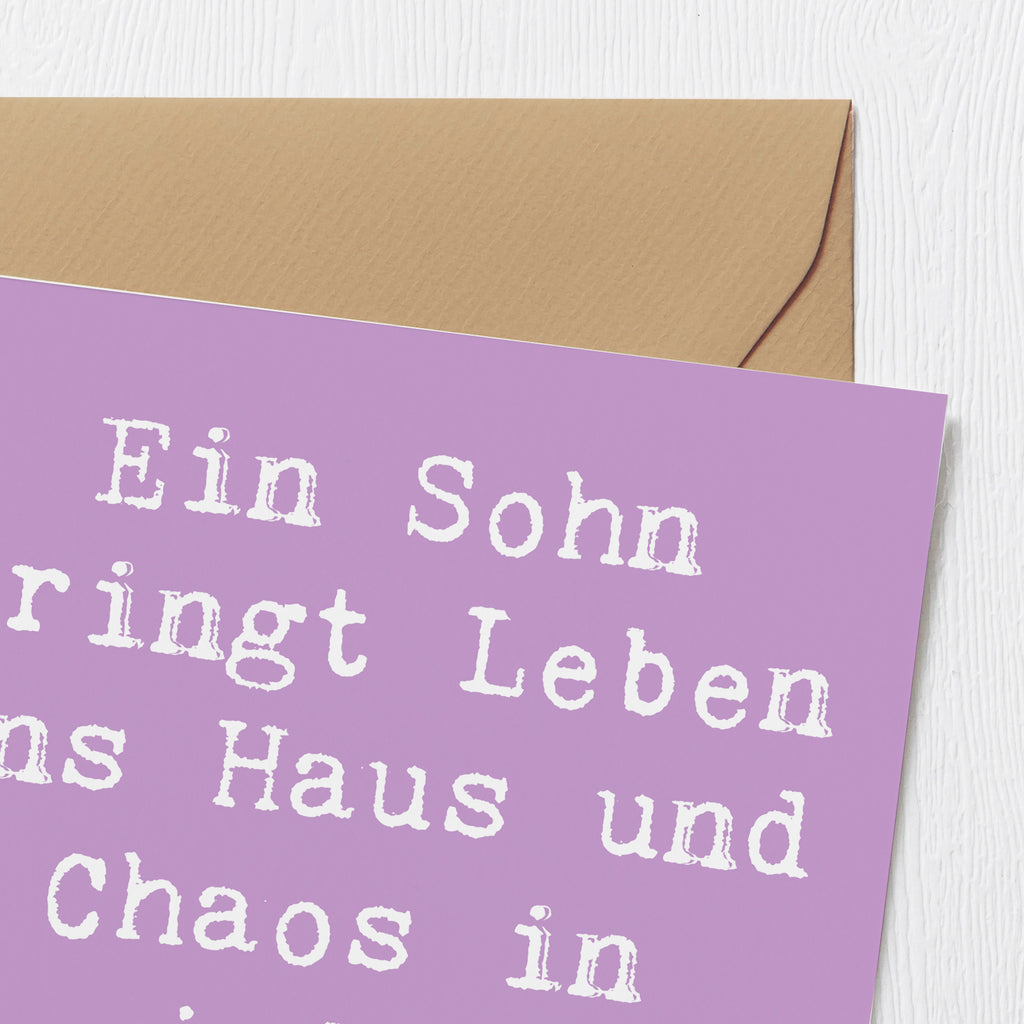 Deluxe Karte Spruch Lebhafter Sohn Karte, Grußkarte, Klappkarte, Einladungskarte, Glückwunschkarte, Hochzeitskarte, Geburtstagskarte, Hochwertige Grußkarte, Hochwertige Klappkarte, Familie, Vatertag, Muttertag, Bruder, Schwester, Mama, Papa, Oma, Opa