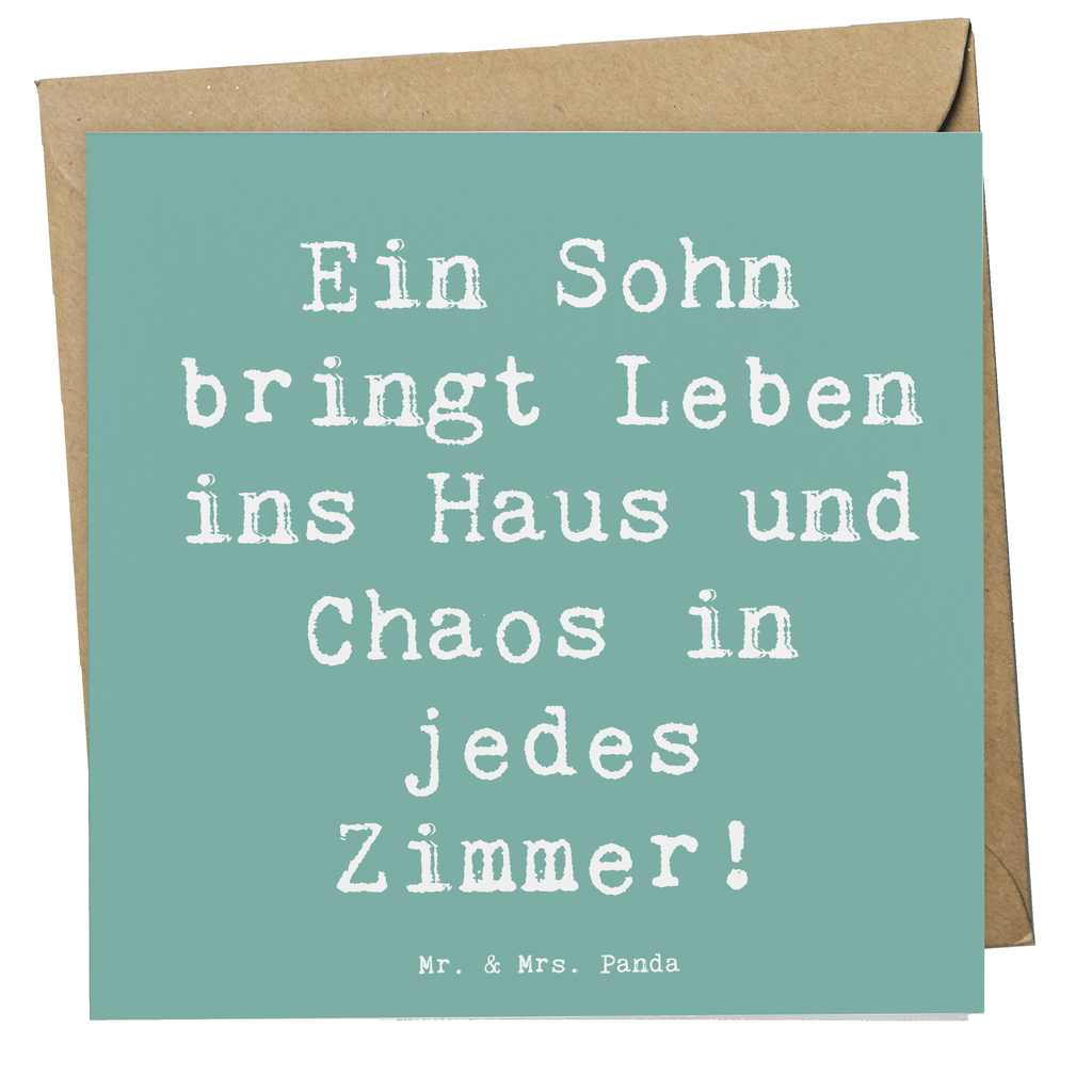 Deluxe Karte Spruch Lebhafter Sohn Karte, Grußkarte, Klappkarte, Einladungskarte, Glückwunschkarte, Hochzeitskarte, Geburtstagskarte, Hochwertige Grußkarte, Hochwertige Klappkarte, Familie, Vatertag, Muttertag, Bruder, Schwester, Mama, Papa, Oma, Opa