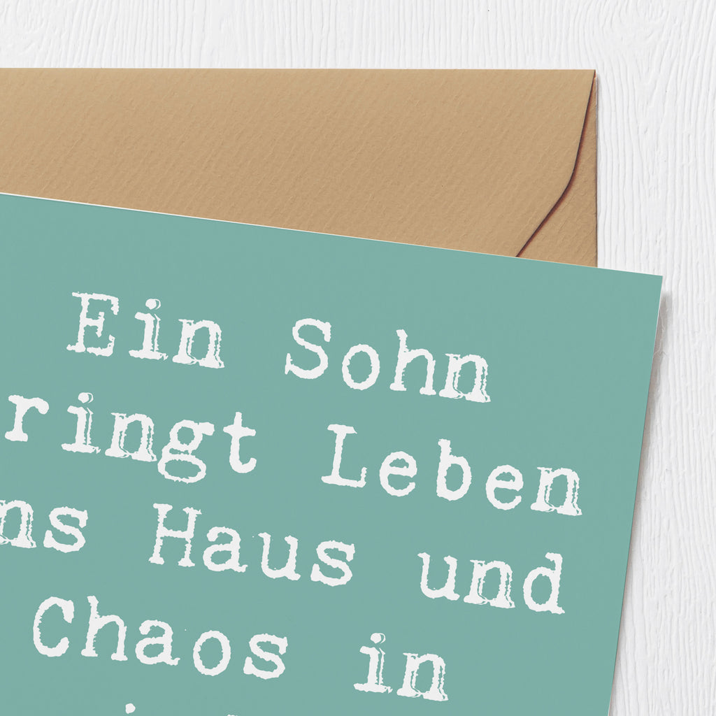 Deluxe Karte Spruch Lebhafter Sohn Karte, Grußkarte, Klappkarte, Einladungskarte, Glückwunschkarte, Hochzeitskarte, Geburtstagskarte, Hochwertige Grußkarte, Hochwertige Klappkarte, Familie, Vatertag, Muttertag, Bruder, Schwester, Mama, Papa, Oma, Opa