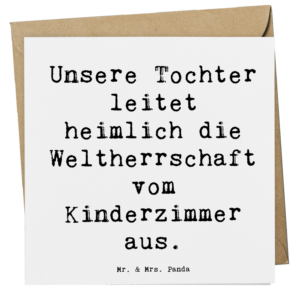 Deluxe Karte Spruch Tochter Weltherrschaft Karte, Grußkarte, Klappkarte, Einladungskarte, Glückwunschkarte, Hochzeitskarte, Geburtstagskarte, Hochwertige Grußkarte, Hochwertige Klappkarte, Familie, Vatertag, Muttertag, Bruder, Schwester, Mama, Papa, Oma, Opa