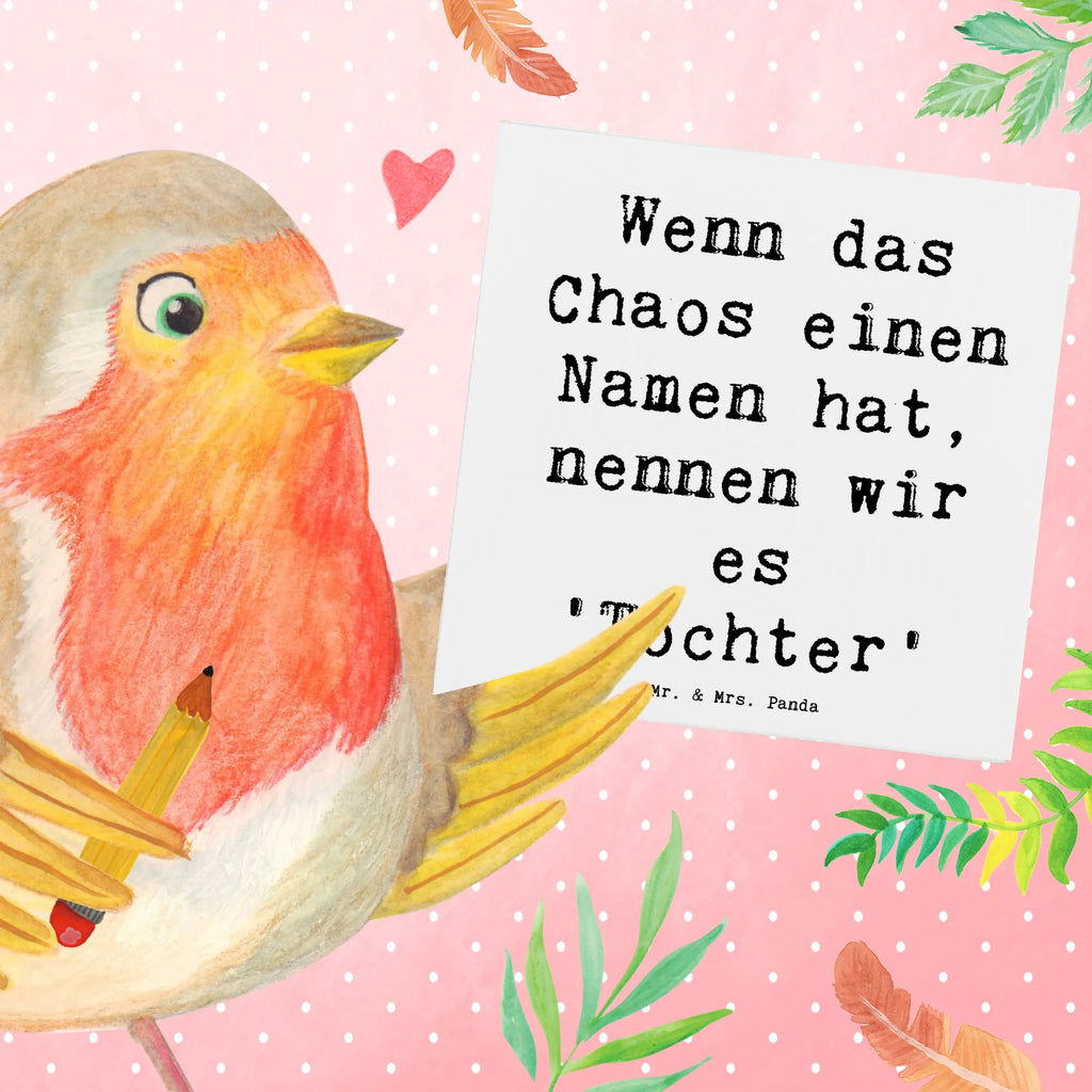 Deluxe Karte Spruch Chaos Tochter Karte, Grußkarte, Klappkarte, Einladungskarte, Glückwunschkarte, Hochzeitskarte, Geburtstagskarte, Hochwertige Grußkarte, Hochwertige Klappkarte, Familie, Vatertag, Muttertag, Bruder, Schwester, Mama, Papa, Oma, Opa