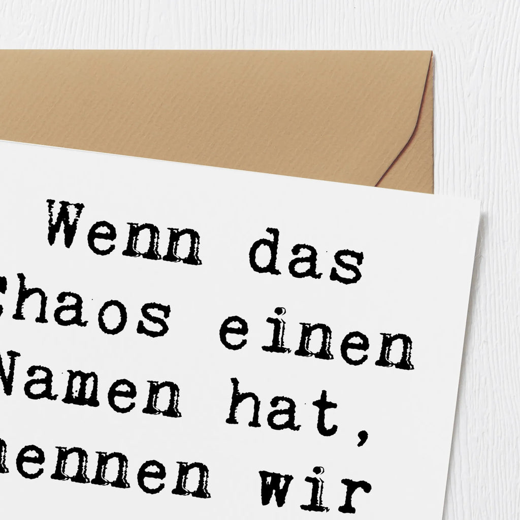 Deluxe Karte Spruch Chaos Tochter Karte, Grußkarte, Klappkarte, Einladungskarte, Glückwunschkarte, Hochzeitskarte, Geburtstagskarte, Hochwertige Grußkarte, Hochwertige Klappkarte, Familie, Vatertag, Muttertag, Bruder, Schwester, Mama, Papa, Oma, Opa