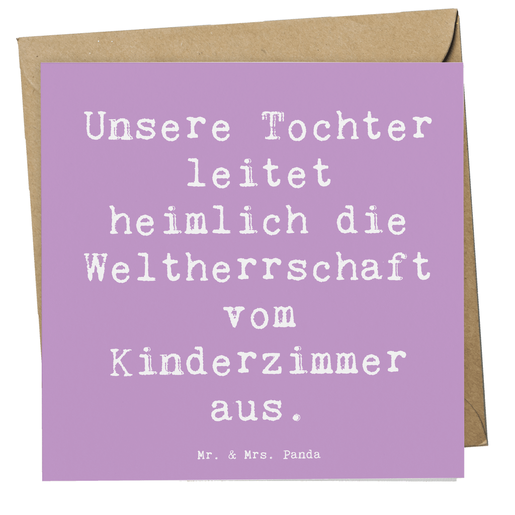 Deluxe Karte Spruch Tochter Weltherrschaft Karte, Grußkarte, Klappkarte, Einladungskarte, Glückwunschkarte, Hochzeitskarte, Geburtstagskarte, Hochwertige Grußkarte, Hochwertige Klappkarte, Familie, Vatertag, Muttertag, Bruder, Schwester, Mama, Papa, Oma, Opa