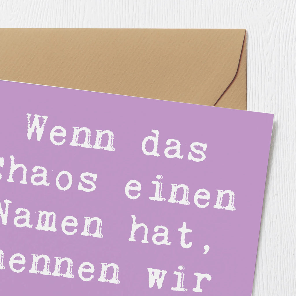 Deluxe Karte Spruch Chaos Tochter Karte, Grußkarte, Klappkarte, Einladungskarte, Glückwunschkarte, Hochzeitskarte, Geburtstagskarte, Hochwertige Grußkarte, Hochwertige Klappkarte, Familie, Vatertag, Muttertag, Bruder, Schwester, Mama, Papa, Oma, Opa