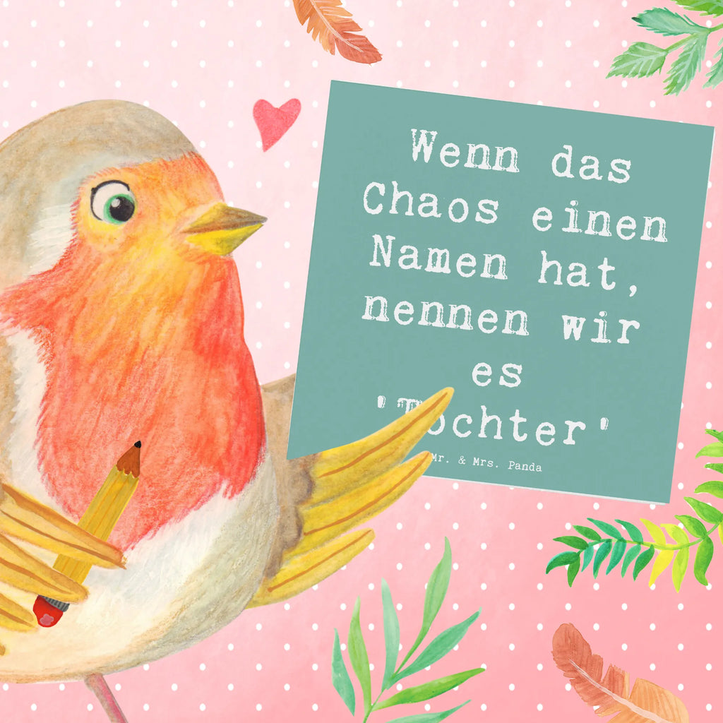 Deluxe Karte Spruch Chaos Tochter Karte, Grußkarte, Klappkarte, Einladungskarte, Glückwunschkarte, Hochzeitskarte, Geburtstagskarte, Hochwertige Grußkarte, Hochwertige Klappkarte, Familie, Vatertag, Muttertag, Bruder, Schwester, Mama, Papa, Oma, Opa