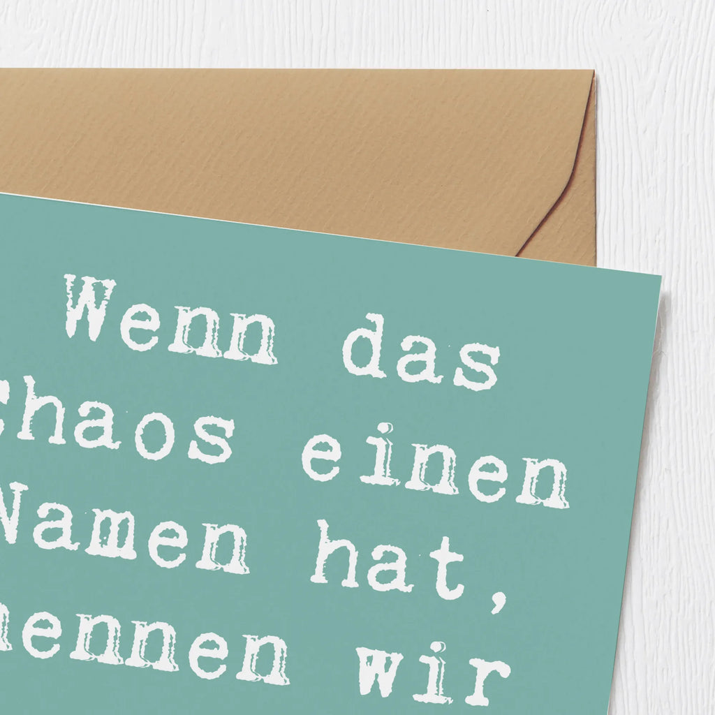 Deluxe Karte Spruch Chaos Tochter Karte, Grußkarte, Klappkarte, Einladungskarte, Glückwunschkarte, Hochzeitskarte, Geburtstagskarte, Hochwertige Grußkarte, Hochwertige Klappkarte, Familie, Vatertag, Muttertag, Bruder, Schwester, Mama, Papa, Oma, Opa