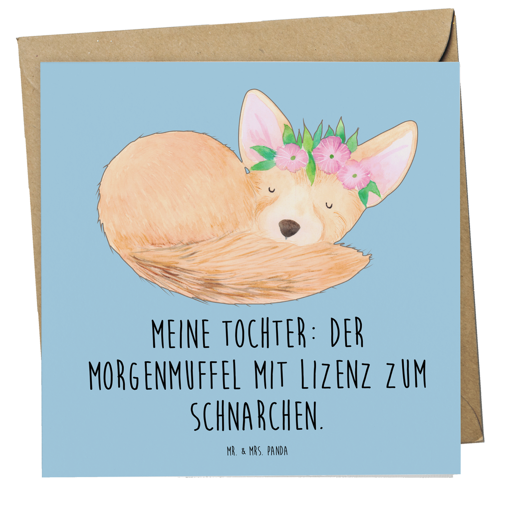 Deluxe Karte Tochter Morgenmuffel Karte, Grußkarte, Klappkarte, Einladungskarte, Glückwunschkarte, Hochzeitskarte, Geburtstagskarte, Hochwertige Grußkarte, Hochwertige Klappkarte, Familie, Vatertag, Muttertag, Bruder, Schwester, Mama, Papa, Oma, Opa