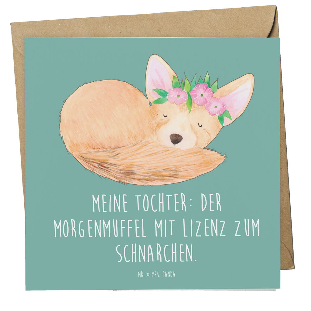 Deluxe Karte Tochter Morgenmuffel Karte, Grußkarte, Klappkarte, Einladungskarte, Glückwunschkarte, Hochzeitskarte, Geburtstagskarte, Hochwertige Grußkarte, Hochwertige Klappkarte, Familie, Vatertag, Muttertag, Bruder, Schwester, Mama, Papa, Oma, Opa