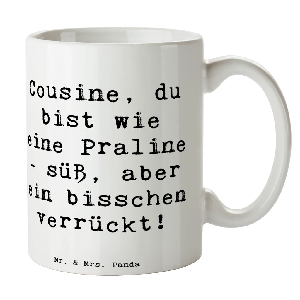 Tasse Spruch Cousine Praline Tasse, Kaffeetasse, Teetasse, Becher, Kaffeebecher, Teebecher, Keramiktasse, Porzellantasse, Büro Tasse, Geschenk Tasse, Tasse Sprüche, Tasse Motive, Kaffeetassen, Tasse bedrucken, Designer Tasse, Cappuccino Tassen, Schöne Teetassen, Familie, Vatertag, Muttertag, Bruder, Schwester, Mama, Papa, Oma, Opa