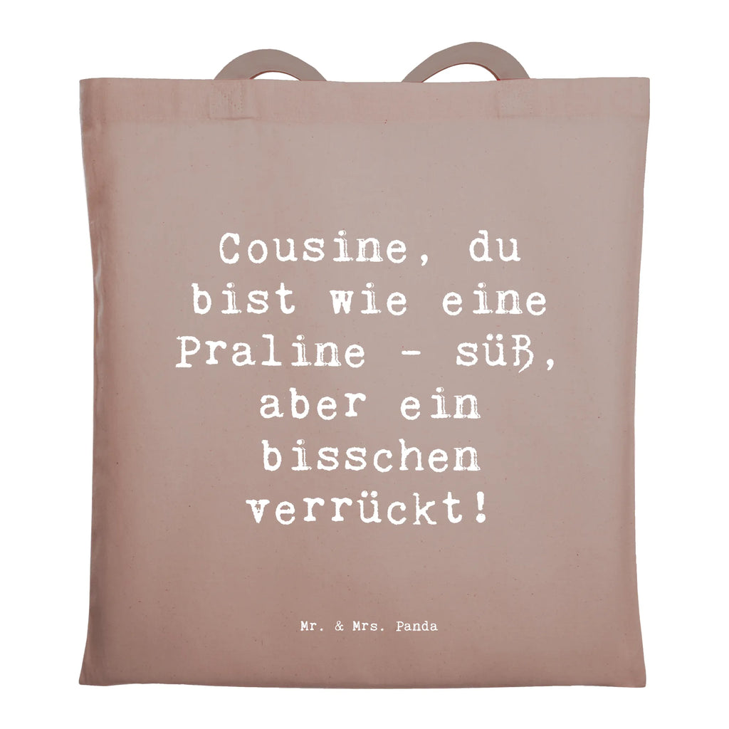 Tragetasche Spruch Cousine Praline Beuteltasche, Beutel, Einkaufstasche, Jutebeutel, Stoffbeutel, Tasche, Shopper, Umhängetasche, Strandtasche, Schultertasche, Stofftasche, Tragetasche, Badetasche, Jutetasche, Einkaufstüte, Laptoptasche, Familie, Vatertag, Muttertag, Bruder, Schwester, Mama, Papa, Oma, Opa