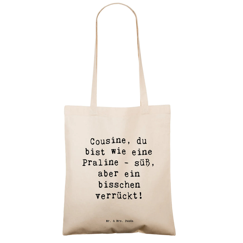 Tragetasche Spruch Cousine Praline Beuteltasche, Beutel, Einkaufstasche, Jutebeutel, Stoffbeutel, Tasche, Shopper, Umhängetasche, Strandtasche, Schultertasche, Stofftasche, Tragetasche, Badetasche, Jutetasche, Einkaufstüte, Laptoptasche, Familie, Vatertag, Muttertag, Bruder, Schwester, Mama, Papa, Oma, Opa