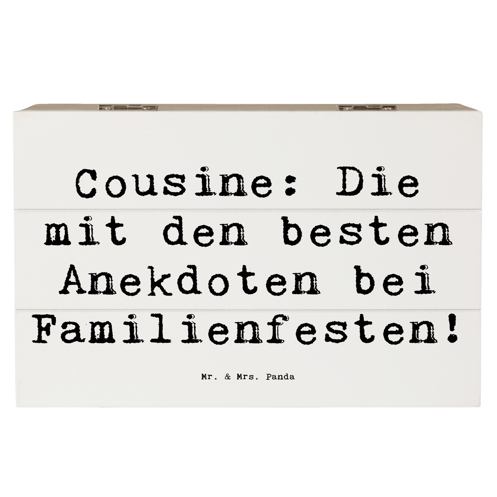 Holzkiste Spruch Cousine Anekdoten Holzkiste, Kiste, Schatzkiste, Truhe, Schatulle, XXL, Erinnerungsbox, Erinnerungskiste, Dekokiste, Aufbewahrungsbox, Geschenkbox, Geschenkdose, Familie, Vatertag, Muttertag, Bruder, Schwester, Mama, Papa, Oma, Opa