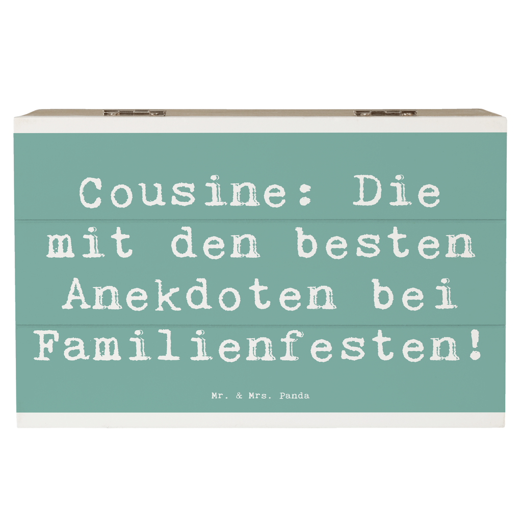 Holzkiste Spruch Cousine Anekdoten Holzkiste, Kiste, Schatzkiste, Truhe, Schatulle, XXL, Erinnerungsbox, Erinnerungskiste, Dekokiste, Aufbewahrungsbox, Geschenkbox, Geschenkdose, Familie, Vatertag, Muttertag, Bruder, Schwester, Mama, Papa, Oma, Opa