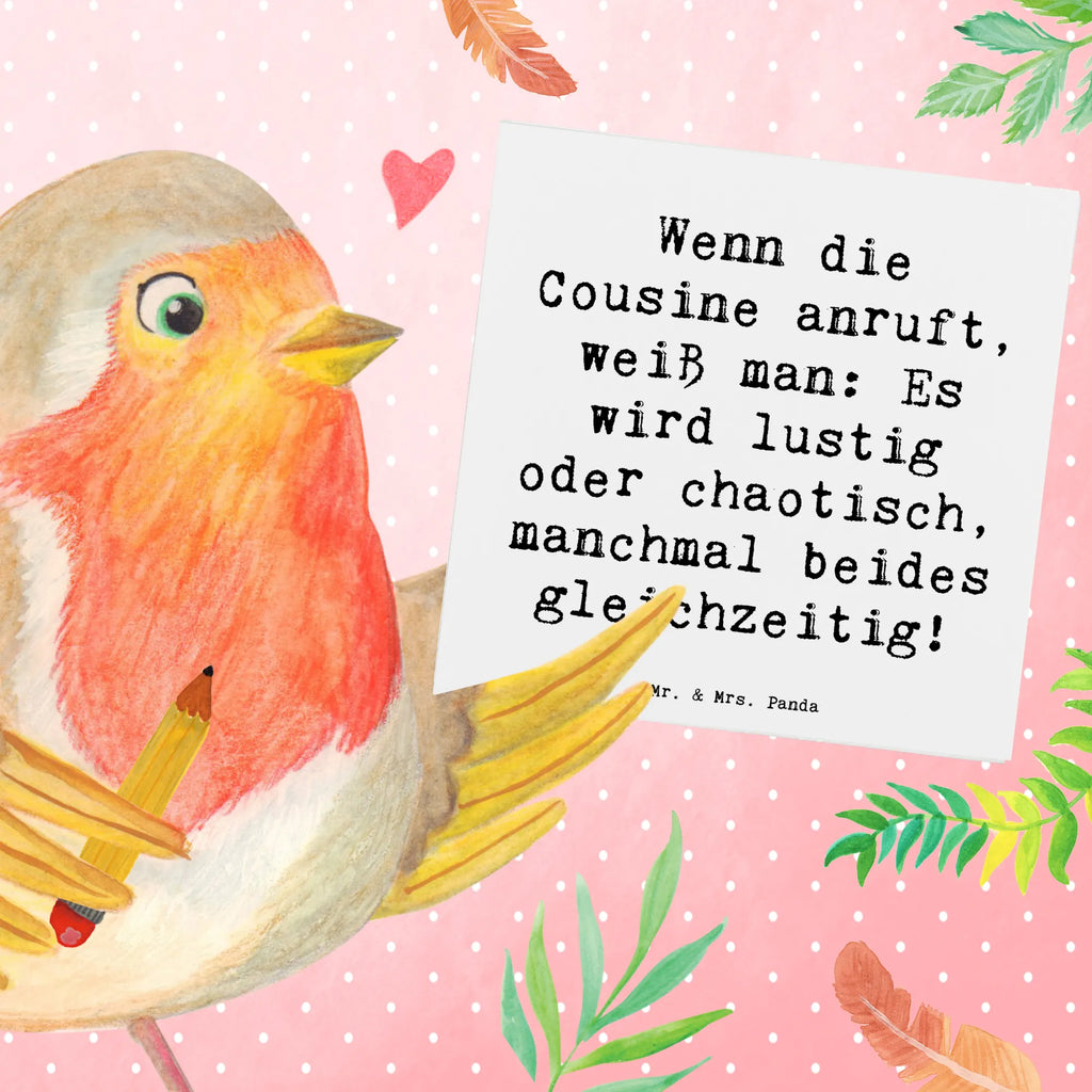 Deluxe Karte Spruch Cousine Abenteuer Karte, Grußkarte, Klappkarte, Einladungskarte, Glückwunschkarte, Hochzeitskarte, Geburtstagskarte, Hochwertige Grußkarte, Hochwertige Klappkarte, Familie, Vatertag, Muttertag, Bruder, Schwester, Mama, Papa, Oma, Opa