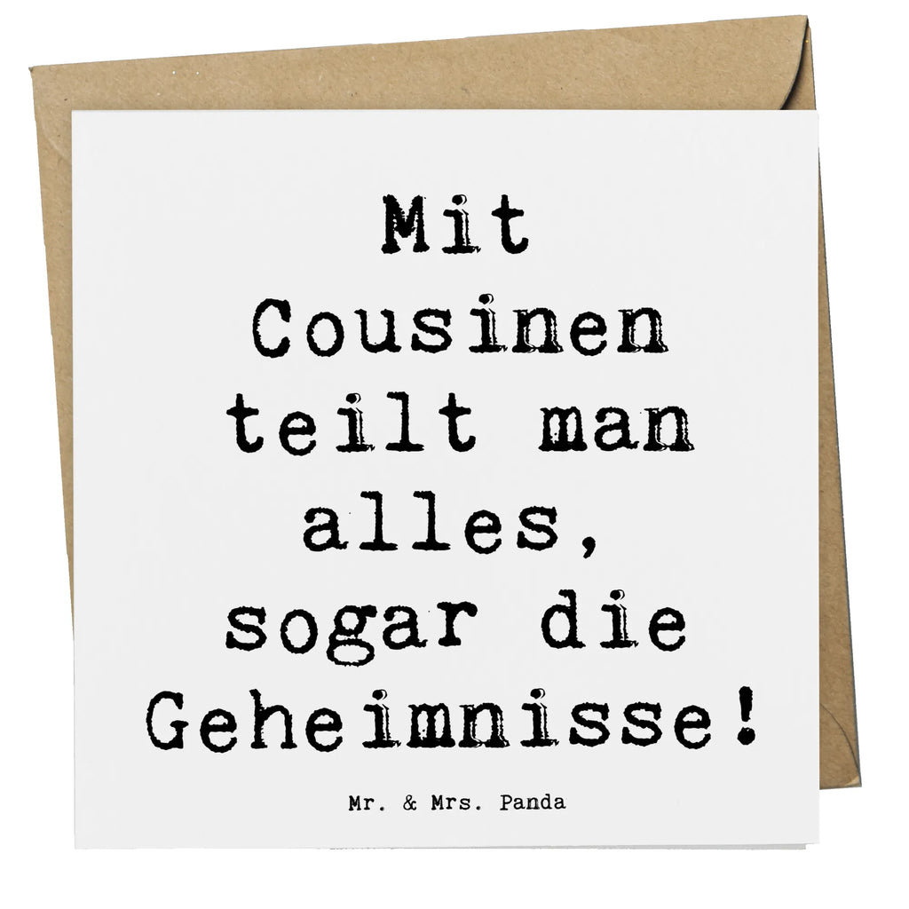 Deluxe Karte Spruch Cousine Geheimnisse Karte, Grußkarte, Klappkarte, Einladungskarte, Glückwunschkarte, Hochzeitskarte, Geburtstagskarte, Hochwertige Grußkarte, Hochwertige Klappkarte, Familie, Vatertag, Muttertag, Bruder, Schwester, Mama, Papa, Oma, Opa