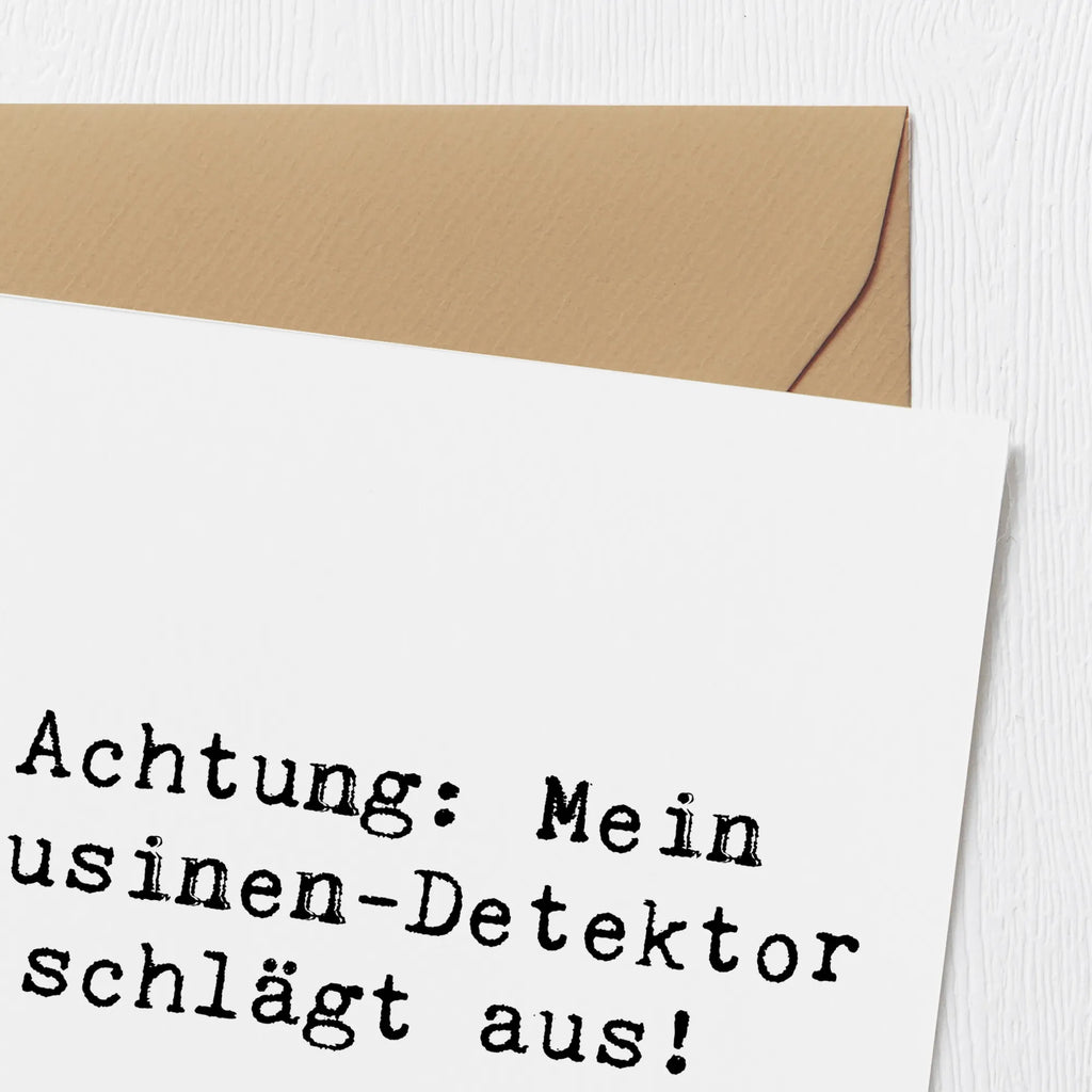 Deluxe Karte Spruch Cousinen-Detektor Karte, Grußkarte, Klappkarte, Einladungskarte, Glückwunschkarte, Hochzeitskarte, Geburtstagskarte, Hochwertige Grußkarte, Hochwertige Klappkarte, Familie, Vatertag, Muttertag, Bruder, Schwester, Mama, Papa, Oma, Opa