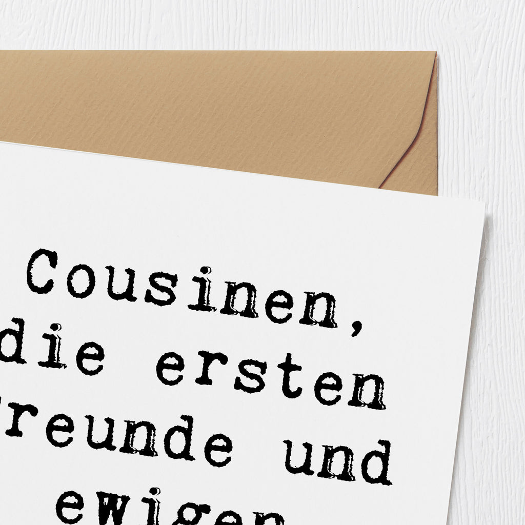 Deluxe Karte Spruch Cousine Freunde Karte, Grußkarte, Klappkarte, Einladungskarte, Glückwunschkarte, Hochzeitskarte, Geburtstagskarte, Hochwertige Grußkarte, Hochwertige Klappkarte, Familie, Vatertag, Muttertag, Bruder, Schwester, Mama, Papa, Oma, Opa