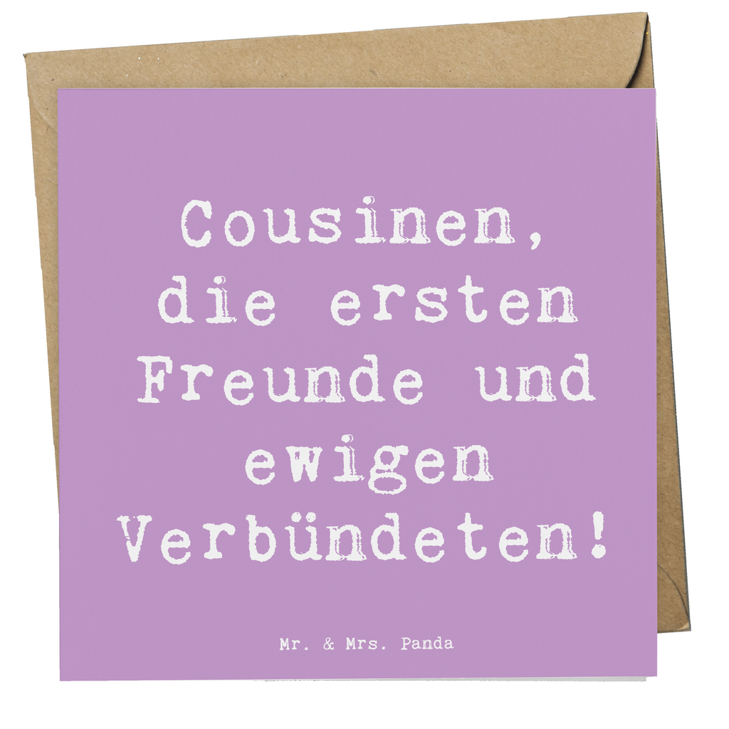 Deluxe Karte Spruch Cousine Freunde Karte, Grußkarte, Klappkarte, Einladungskarte, Glückwunschkarte, Hochzeitskarte, Geburtstagskarte, Hochwertige Grußkarte, Hochwertige Klappkarte, Familie, Vatertag, Muttertag, Bruder, Schwester, Mama, Papa, Oma, Opa