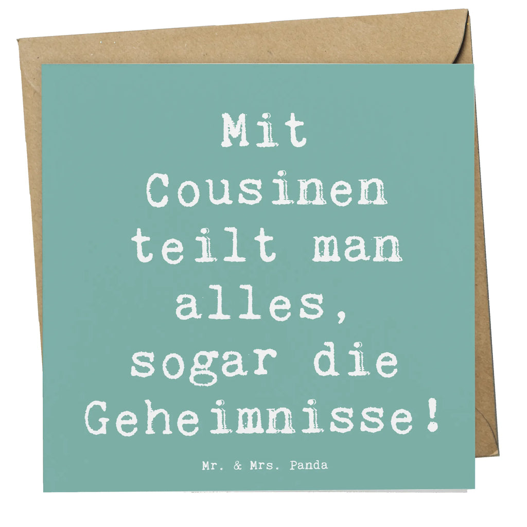 Deluxe Karte Spruch Cousine Geheimnisse Karte, Grußkarte, Klappkarte, Einladungskarte, Glückwunschkarte, Hochzeitskarte, Geburtstagskarte, Hochwertige Grußkarte, Hochwertige Klappkarte, Familie, Vatertag, Muttertag, Bruder, Schwester, Mama, Papa, Oma, Opa