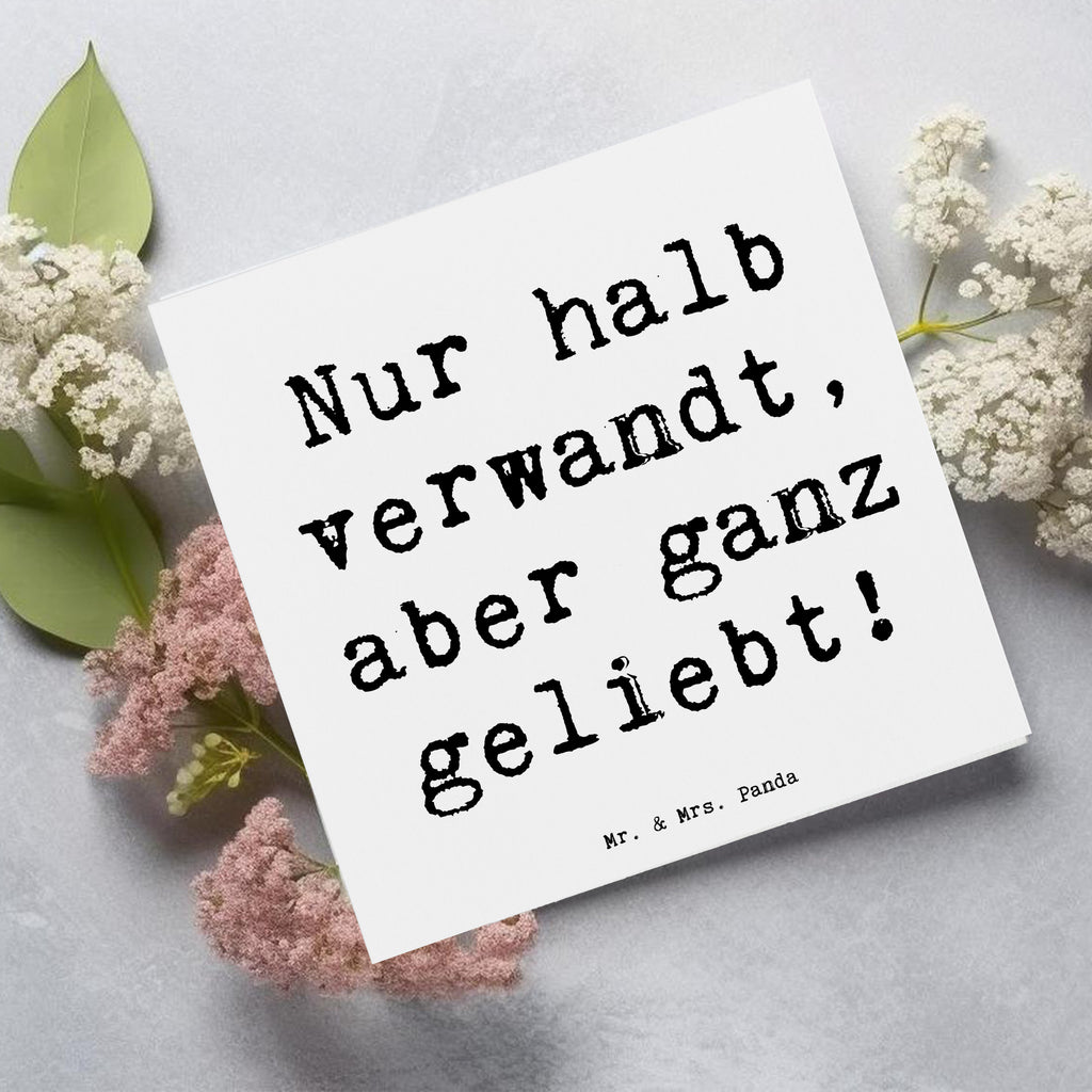 Deluxe Karte Spruch Halbbruder Liebe Karte, Grußkarte, Klappkarte, Einladungskarte, Glückwunschkarte, Hochzeitskarte, Geburtstagskarte, Hochwertige Grußkarte, Hochwertige Klappkarte, Familie, Vatertag, Muttertag, Bruder, Schwester, Mama, Papa, Oma, Opa