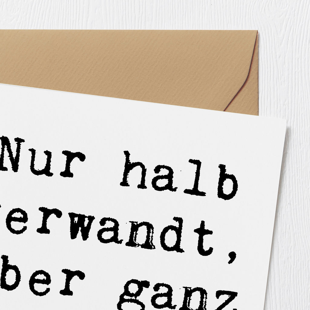 Deluxe Karte Spruch Halbbruder Liebe Karte, Grußkarte, Klappkarte, Einladungskarte, Glückwunschkarte, Hochzeitskarte, Geburtstagskarte, Hochwertige Grußkarte, Hochwertige Klappkarte, Familie, Vatertag, Muttertag, Bruder, Schwester, Mama, Papa, Oma, Opa