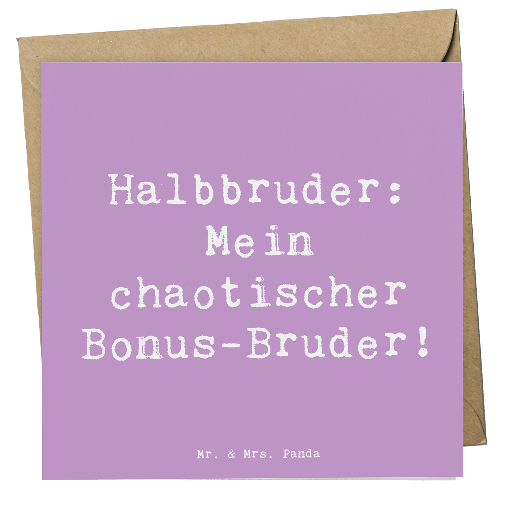 Deluxe Karte Spruch Halbbruder Chaos Karte, Grußkarte, Klappkarte, Einladungskarte, Glückwunschkarte, Hochzeitskarte, Geburtstagskarte, Hochwertige Grußkarte, Hochwertige Klappkarte, Familie, Vatertag, Muttertag, Bruder, Schwester, Mama, Papa, Oma, Opa