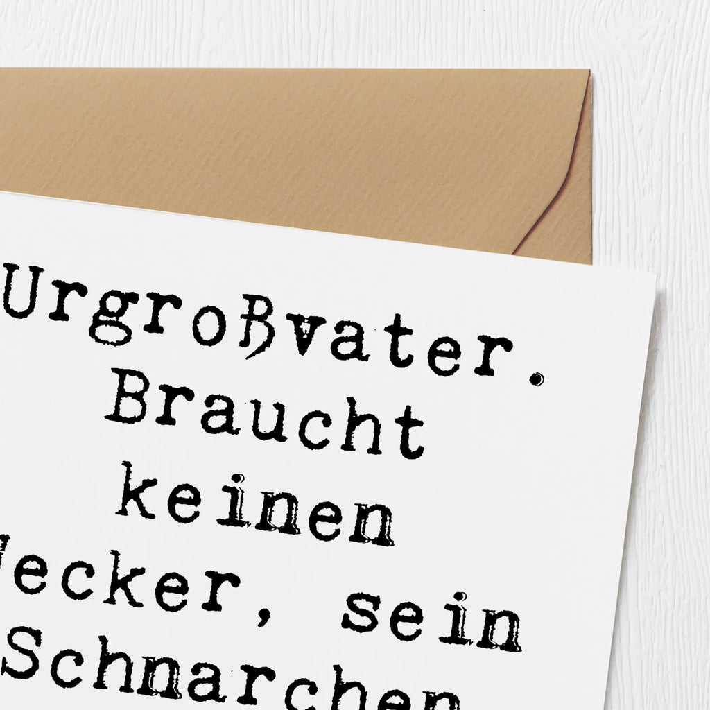 Deluxe Karte Spruch Urgroßvater Schnarchen Karte, Grußkarte, Klappkarte, Einladungskarte, Glückwunschkarte, Hochzeitskarte, Geburtstagskarte, Hochwertige Grußkarte, Hochwertige Klappkarte, Familie, Vatertag, Muttertag, Bruder, Schwester, Mama, Papa, Oma, Opa