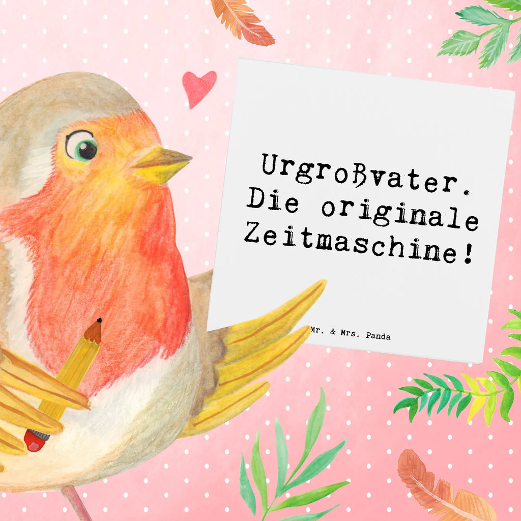 Deluxe Karte Spruch Urgroßvater Zeitmaschine Karte, Grußkarte, Klappkarte, Einladungskarte, Glückwunschkarte, Hochzeitskarte, Geburtstagskarte, Hochwertige Grußkarte, Hochwertige Klappkarte, Familie, Vatertag, Muttertag, Bruder, Schwester, Mama, Papa, Oma, Opa