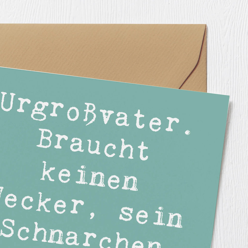 Deluxe Karte Spruch Urgroßvater Schnarchen Karte, Grußkarte, Klappkarte, Einladungskarte, Glückwunschkarte, Hochzeitskarte, Geburtstagskarte, Hochwertige Grußkarte, Hochwertige Klappkarte, Familie, Vatertag, Muttertag, Bruder, Schwester, Mama, Papa, Oma, Opa