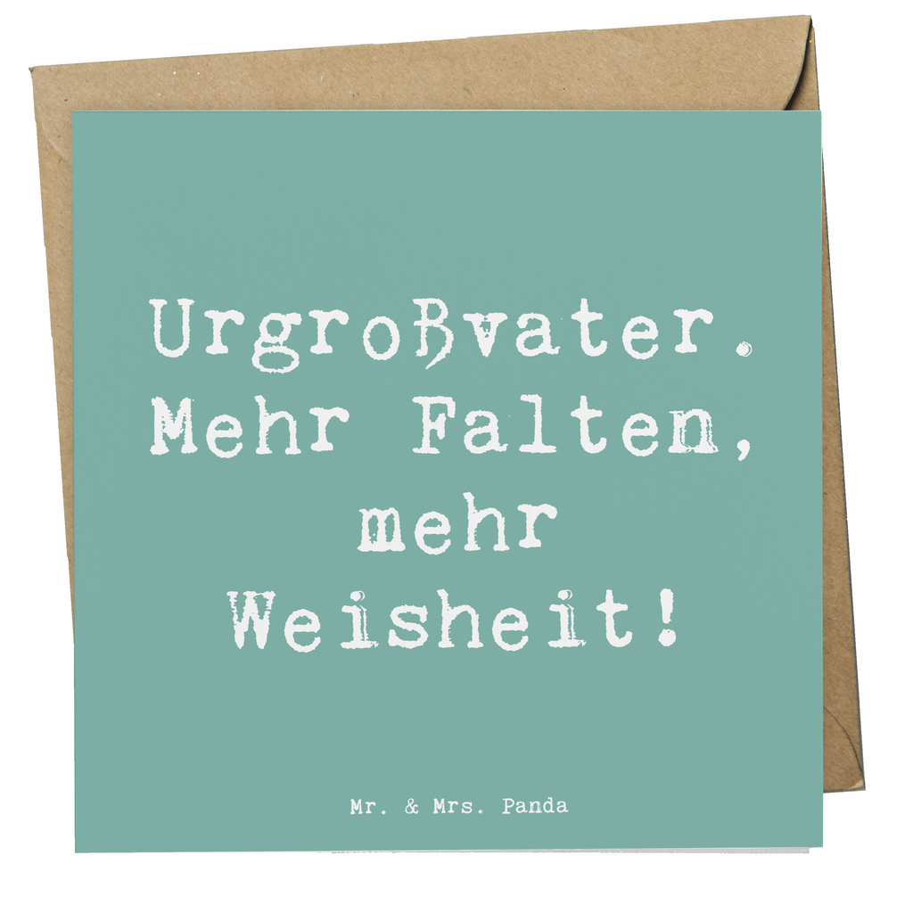 Deluxe Karte Spruch Urgroßvater Weisheit Karte, Grußkarte, Klappkarte, Einladungskarte, Glückwunschkarte, Hochzeitskarte, Geburtstagskarte, Hochwertige Grußkarte, Hochwertige Klappkarte, Familie, Vatertag, Muttertag, Bruder, Schwester, Mama, Papa, Oma, Opa