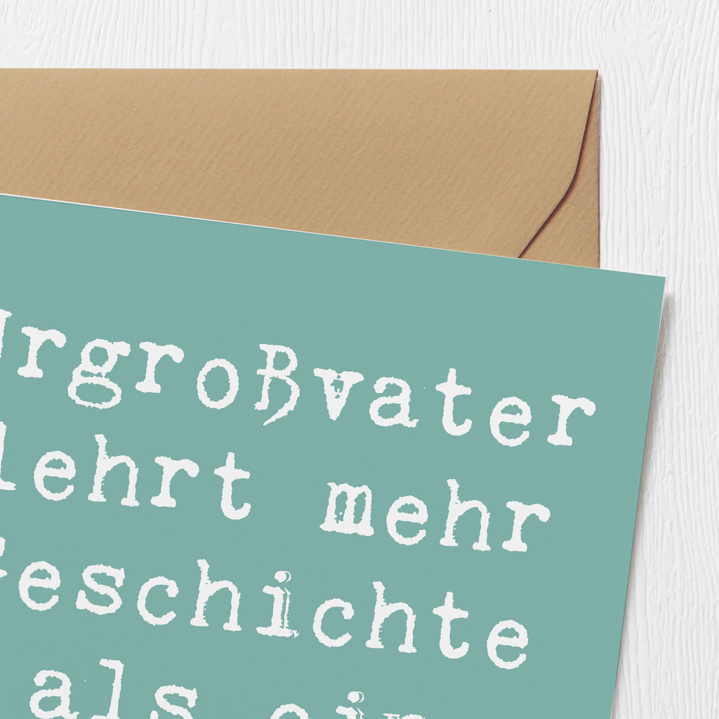 Deluxe Karte Spruch Urgroßvater Geschichten Karte, Grußkarte, Klappkarte, Einladungskarte, Glückwunschkarte, Hochzeitskarte, Geburtstagskarte, Hochwertige Grußkarte, Hochwertige Klappkarte, Familie, Vatertag, Muttertag, Bruder, Schwester, Mama, Papa, Oma, Opa