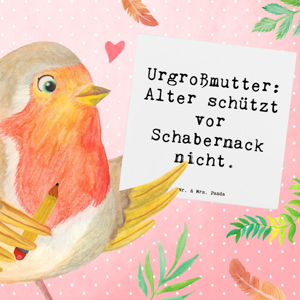 Deluxe Karte Spruch Urgroßmutter Schabernack Karte, Grußkarte, Klappkarte, Einladungskarte, Glückwunschkarte, Hochzeitskarte, Geburtstagskarte, Hochwertige Grußkarte, Hochwertige Klappkarte, Familie, Vatertag, Muttertag, Bruder, Schwester, Mama, Papa, Oma, Opa