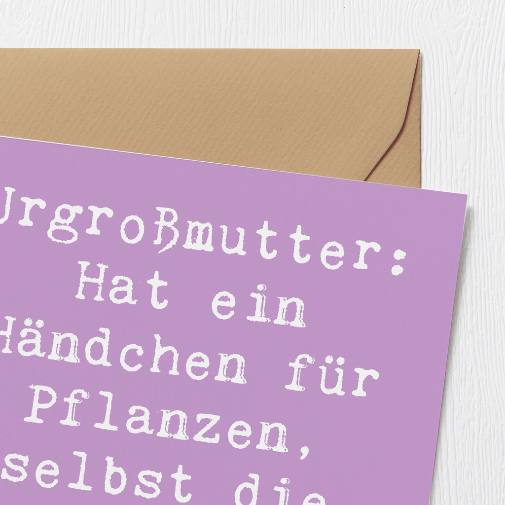 Deluxe Karte Spruch Urgroßmutter Wundergrün Karte, Grußkarte, Klappkarte, Einladungskarte, Glückwunschkarte, Hochzeitskarte, Geburtstagskarte, Hochwertige Grußkarte, Hochwertige Klappkarte, Familie, Vatertag, Muttertag, Bruder, Schwester, Mama, Papa, Oma, Opa