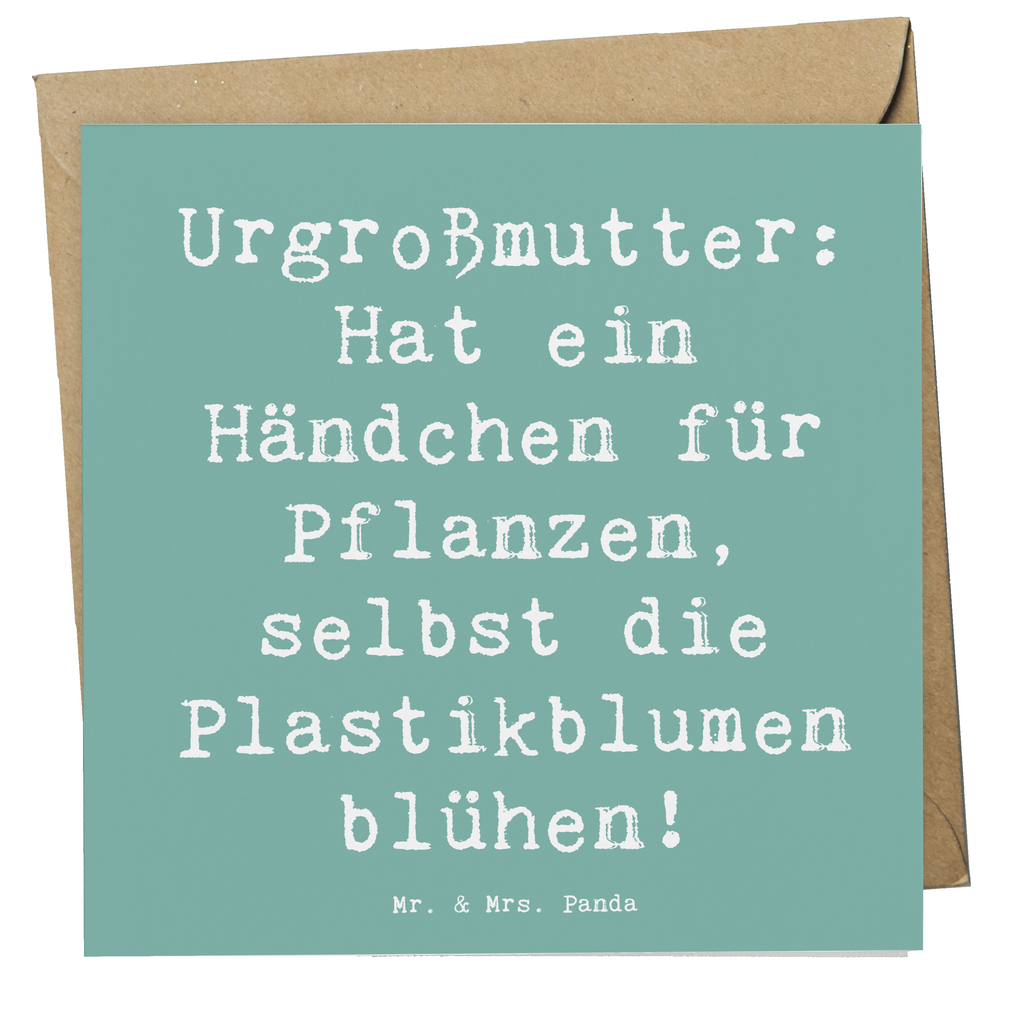 Deluxe Karte Spruch Urgroßmutter Wundergrün Karte, Grußkarte, Klappkarte, Einladungskarte, Glückwunschkarte, Hochzeitskarte, Geburtstagskarte, Hochwertige Grußkarte, Hochwertige Klappkarte, Familie, Vatertag, Muttertag, Bruder, Schwester, Mama, Papa, Oma, Opa