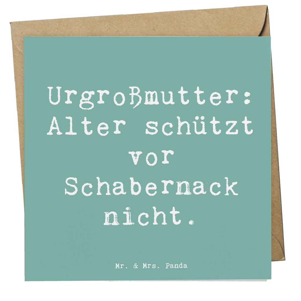 Deluxe Karte Spruch Urgroßmutter Schabernack Karte, Grußkarte, Klappkarte, Einladungskarte, Glückwunschkarte, Hochzeitskarte, Geburtstagskarte, Hochwertige Grußkarte, Hochwertige Klappkarte, Familie, Vatertag, Muttertag, Bruder, Schwester, Mama, Papa, Oma, Opa