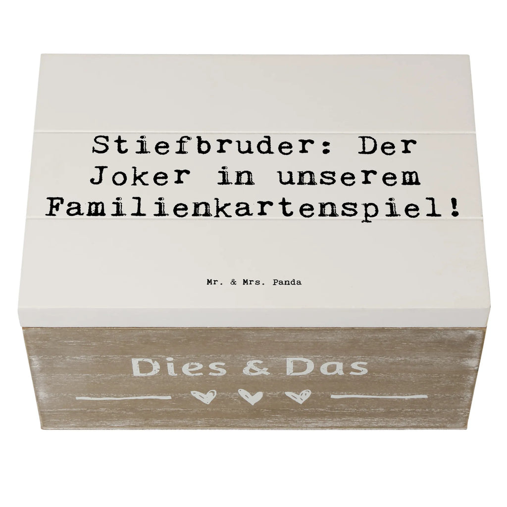 Holzkiste Spruch Stiefbruder: Der Joker in unserem Familienkartenspiel! Holzkiste, Kiste, Schatzkiste, Truhe, Schatulle, XXL, Erinnerungsbox, Erinnerungskiste, Dekokiste, Aufbewahrungsbox, Geschenkbox, Geschenkdose, Familie, Vatertag, Muttertag, Bruder, Schwester, Mama, Papa, Oma, Opa