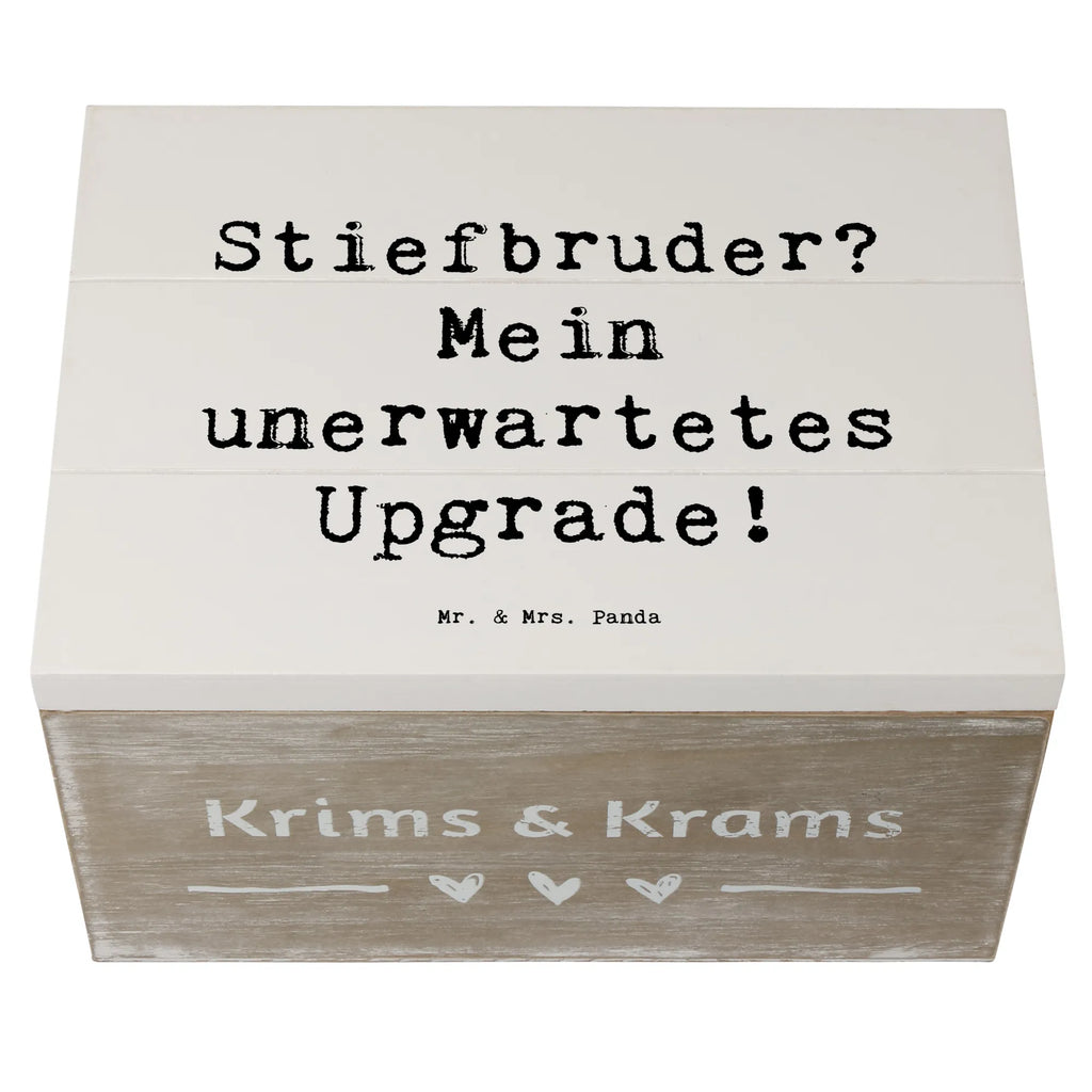 Holzkiste Spruch Stiefbruder Upgrade Holzkiste, Kiste, Schatzkiste, Truhe, Schatulle, XXL, Erinnerungsbox, Erinnerungskiste, Dekokiste, Aufbewahrungsbox, Geschenkbox, Geschenkdose, Familie, Vatertag, Muttertag, Bruder, Schwester, Mama, Papa, Oma, Opa