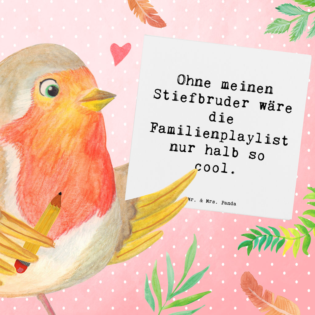 Deluxe Karte Spruch Cooler Stiefbruder Karte, Grußkarte, Klappkarte, Einladungskarte, Glückwunschkarte, Hochzeitskarte, Geburtstagskarte, Hochwertige Grußkarte, Hochwertige Klappkarte, Familie, Vatertag, Muttertag, Bruder, Schwester, Mama, Papa, Oma, Opa