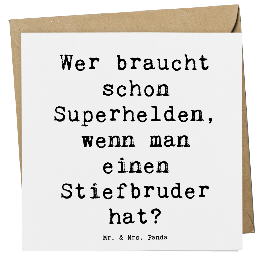 Deluxe Karte Spruch Stiefbruder Held Karte, Grußkarte, Klappkarte, Einladungskarte, Glückwunschkarte, Hochzeitskarte, Geburtstagskarte, Hochwertige Grußkarte, Hochwertige Klappkarte, Familie, Vatertag, Muttertag, Bruder, Schwester, Mama, Papa, Oma, Opa