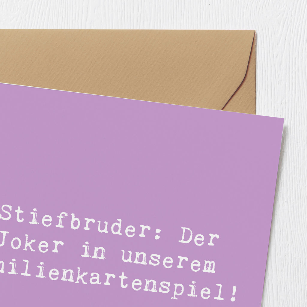 Deluxe Karte Spruch Stiefbruder: Der Joker in unserem Familienkartenspiel! Karte, Grußkarte, Klappkarte, Einladungskarte, Glückwunschkarte, Hochzeitskarte, Geburtstagskarte, Hochwertige Grußkarte, Hochwertige Klappkarte, Familie, Vatertag, Muttertag, Bruder, Schwester, Mama, Papa, Oma, Opa